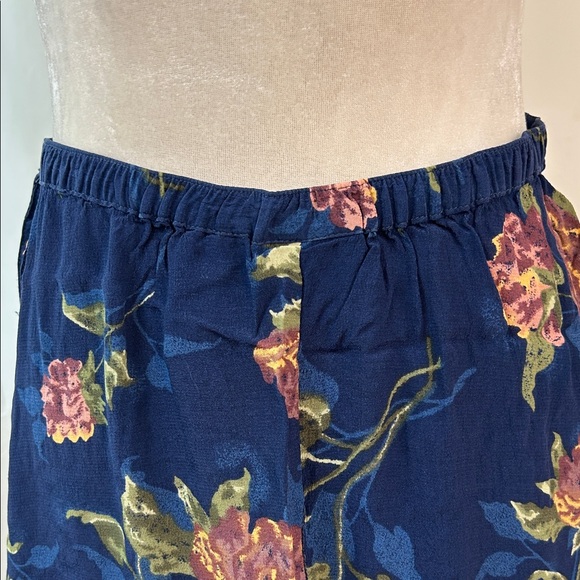 Kathy Ireland Dark Blue Floral Maxi Skirt Size 12 - Picture 4 of 8